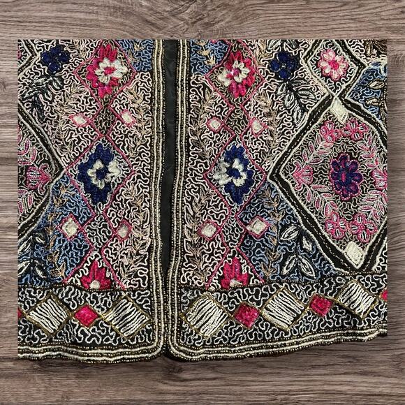 Vintage Diane Freis Hand Beaded Embroidered Sequined Lined Silk Jacket Size XL - Picture 3 of 11